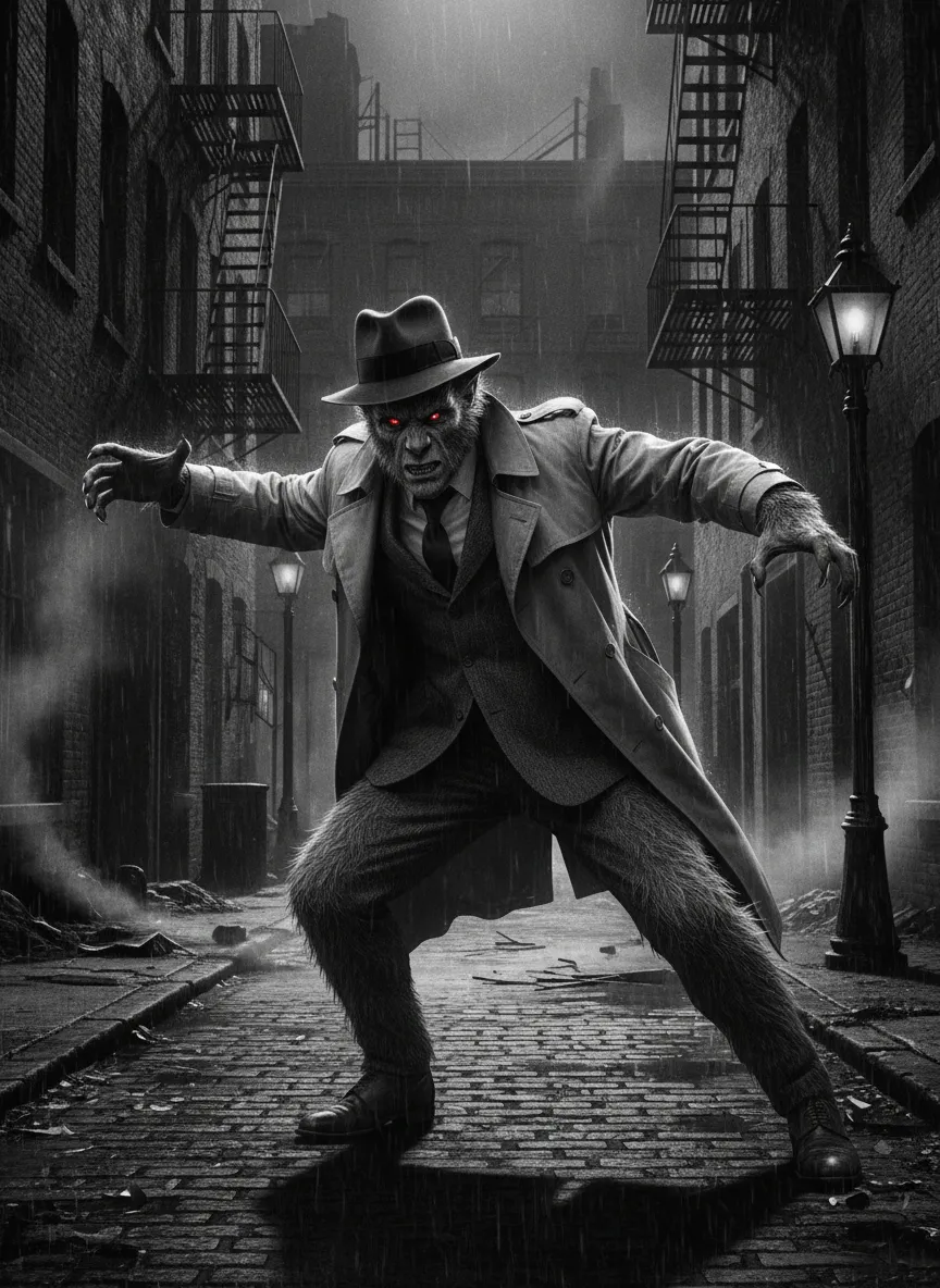 Black & White Noir Horror Style
