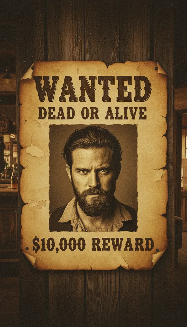Classic Saloon Wall Wanted Poster