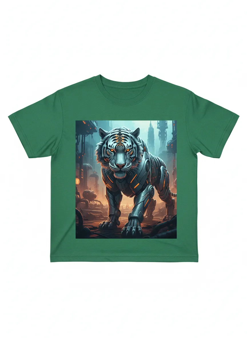 Mecha Tiger Green T-Shirt