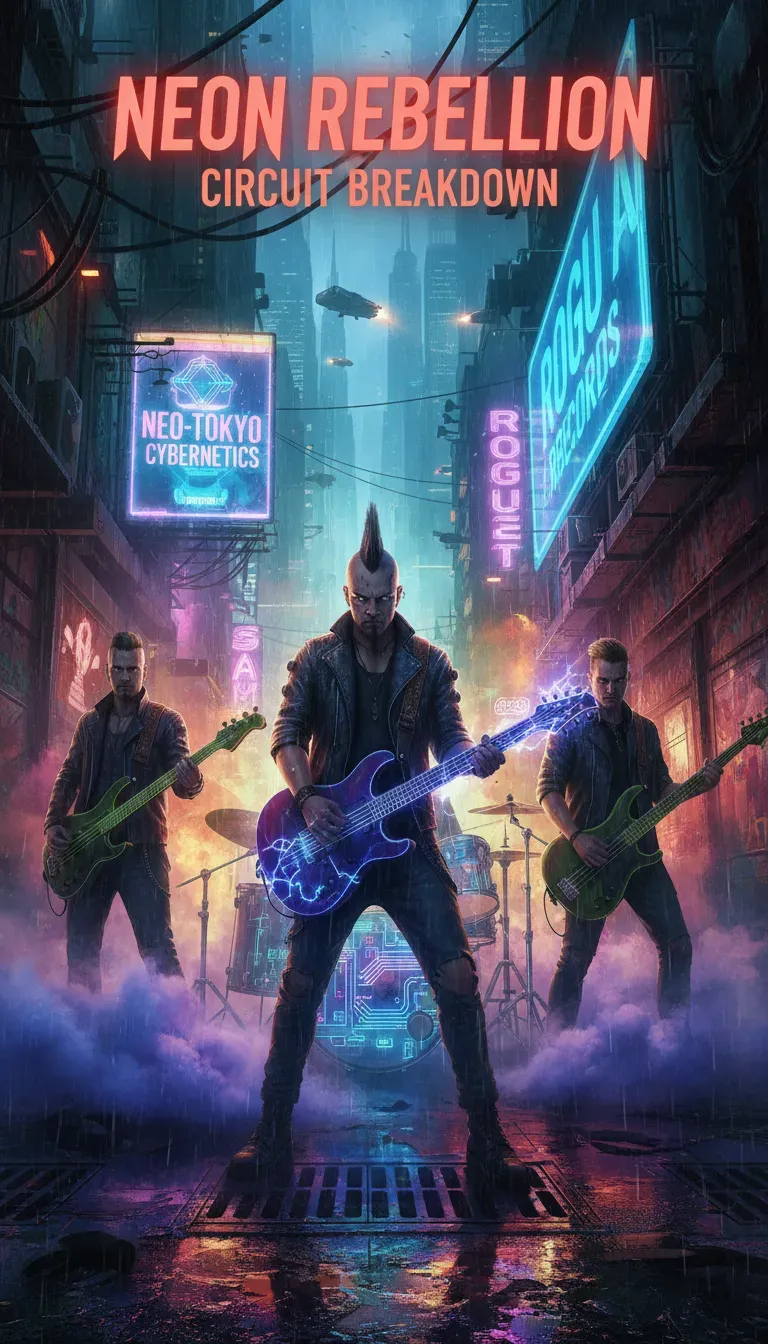 Neon Cyberpunk Rock Cover
