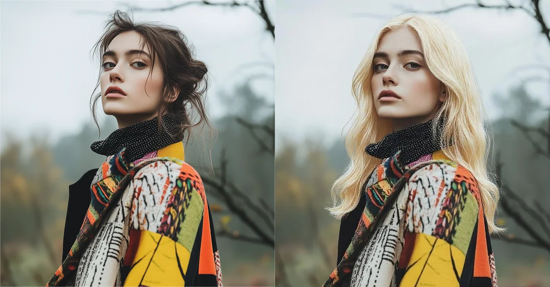 Virtual Try-On with Blonde Hair Color