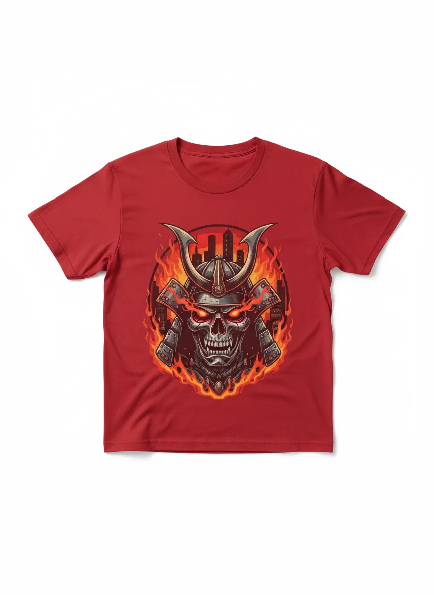 Samurai Skull Red T-Shirt