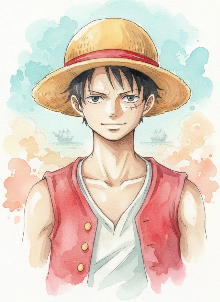 Watercolor Anime Illustration