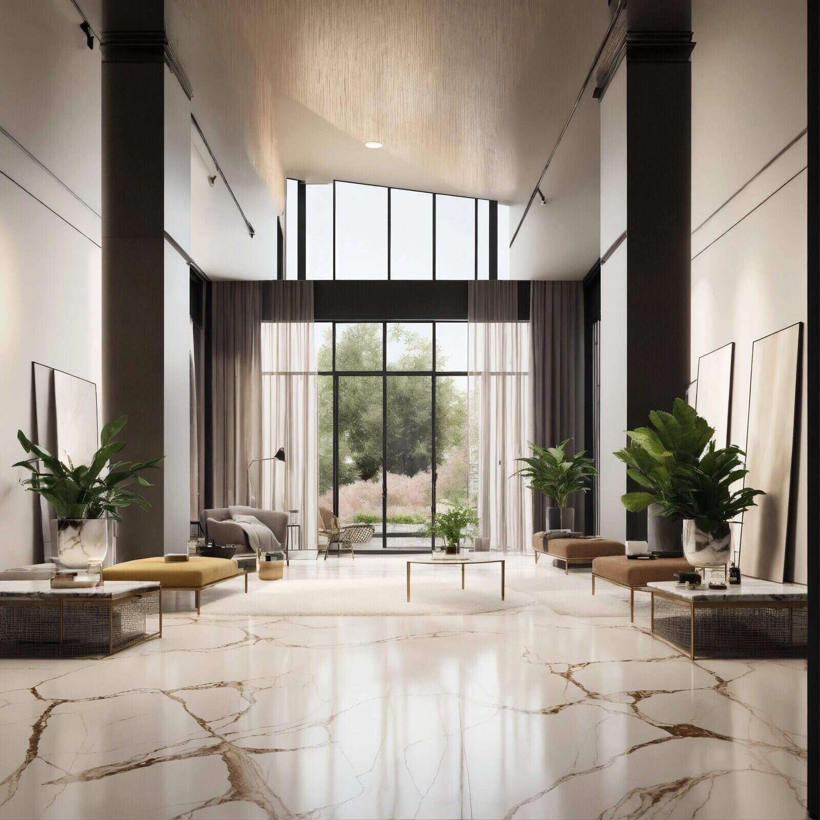 sunlit contemporary interior