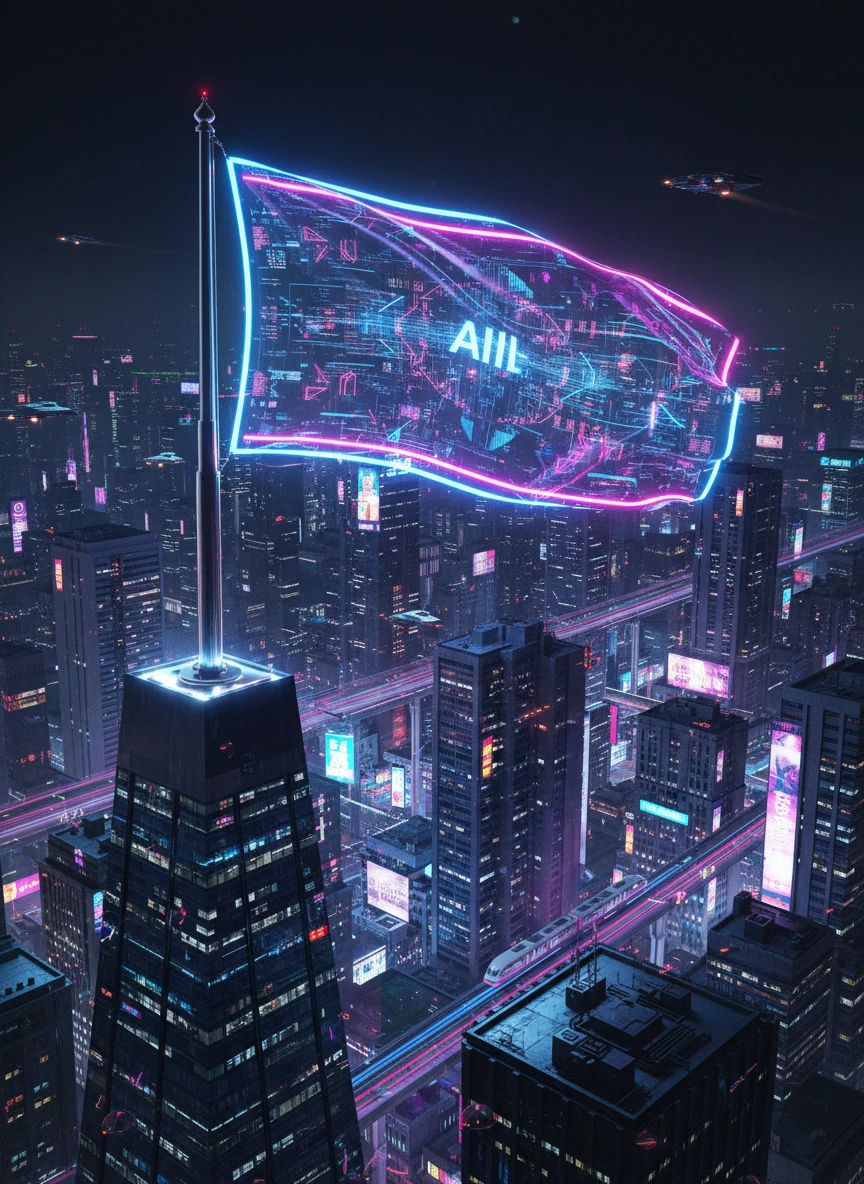 Futuristic Neon Flag