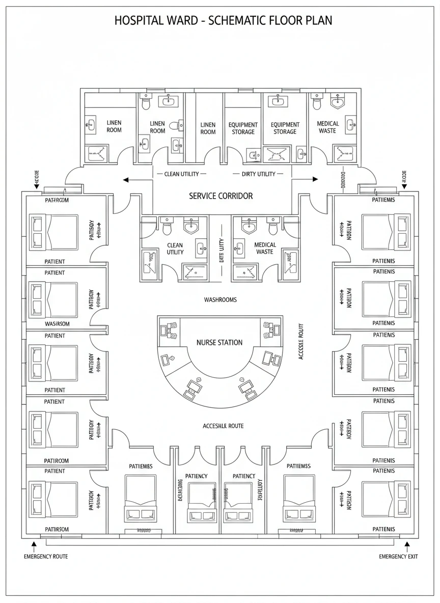 Hospital Ward Floor Plan