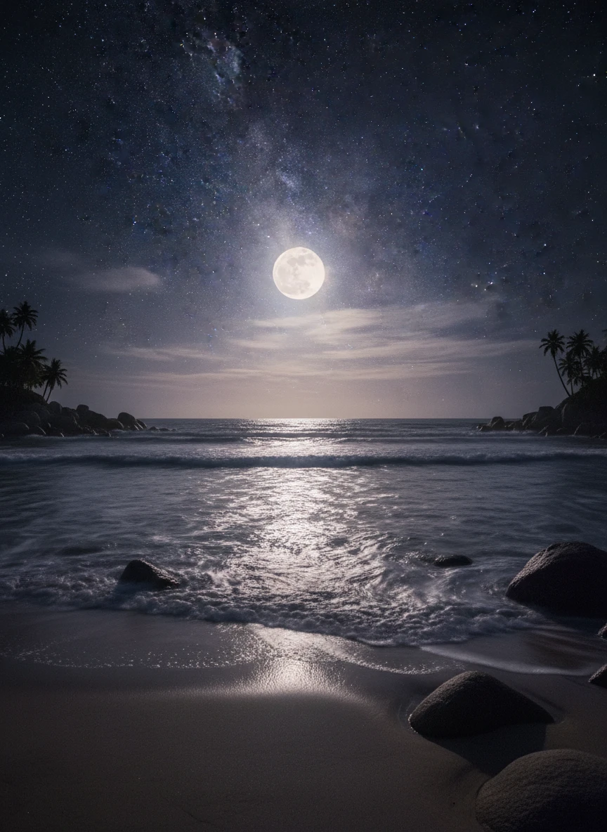 Moonlit Silver Shore