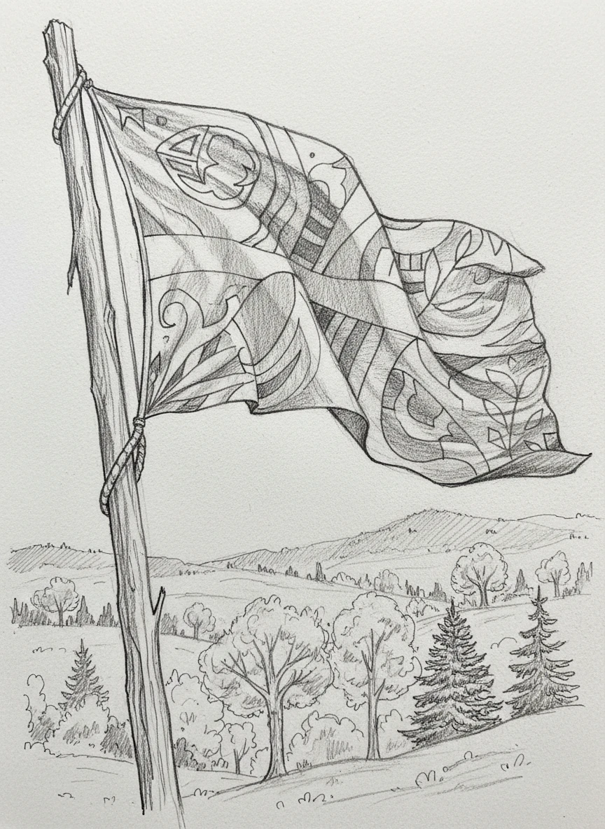 Pencil Sketch Flag