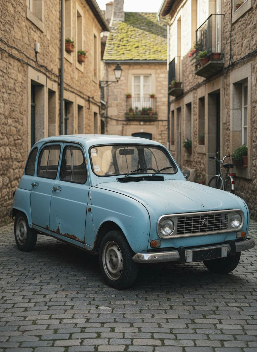 Vintage Hatchback in European Street