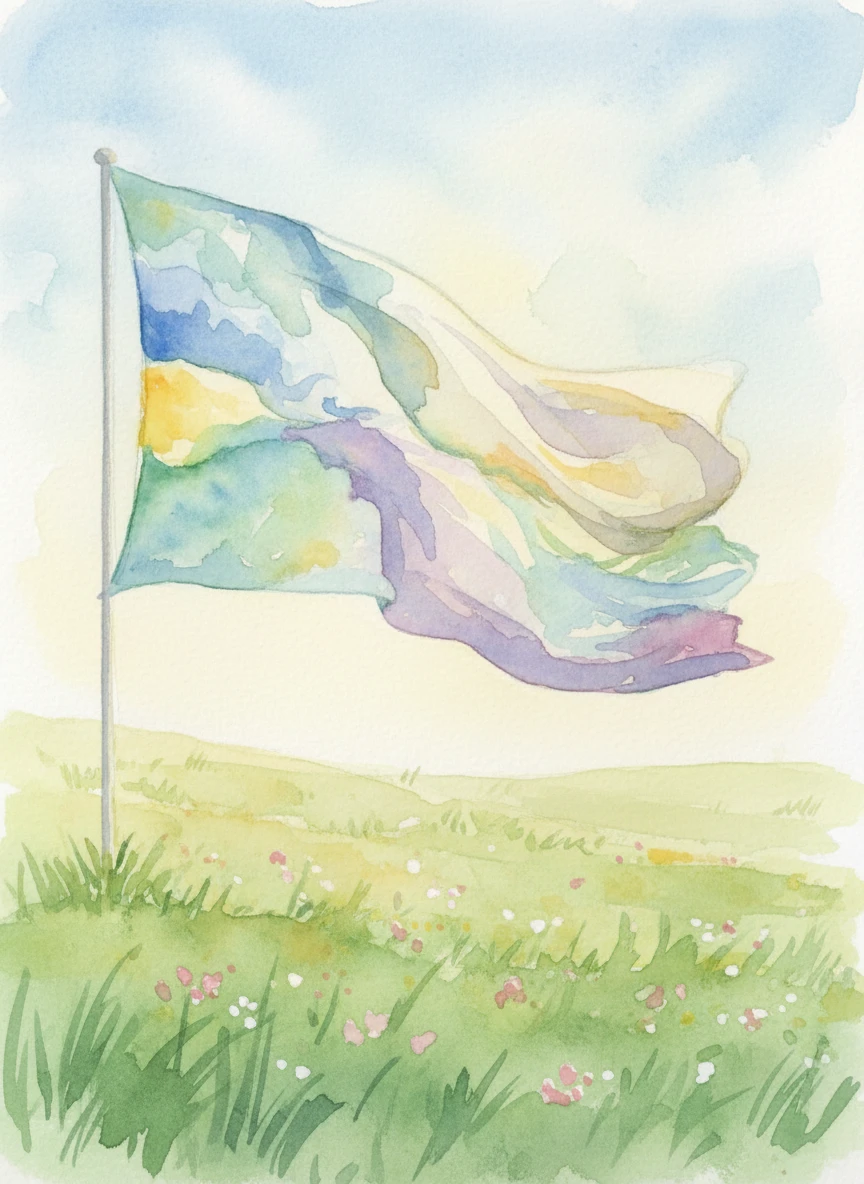 Watercolor Serenity Flag